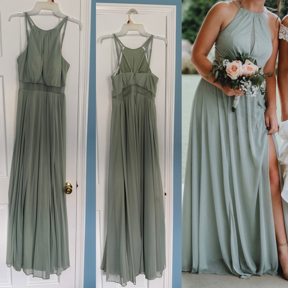Azazie Dusty Sage Green Dress
